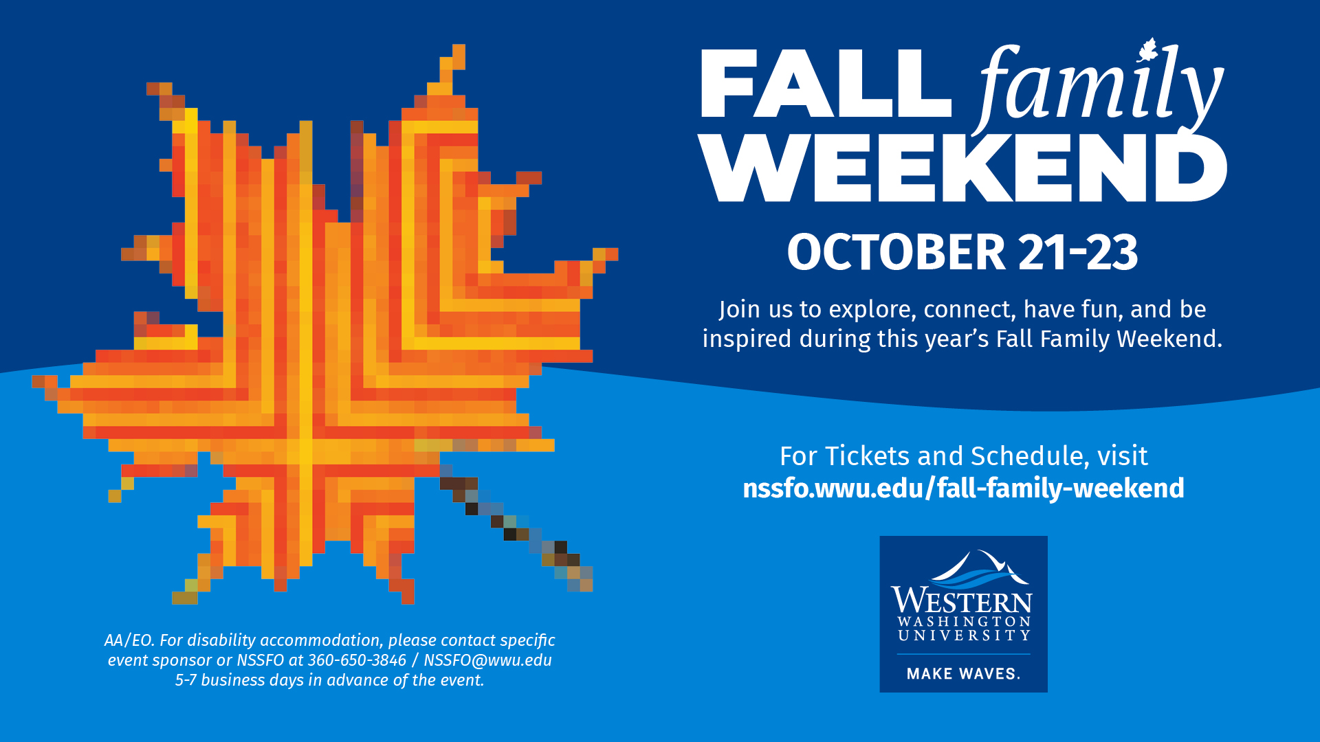 WWU Fall Family Weekend Schedule of Events Available Now Events